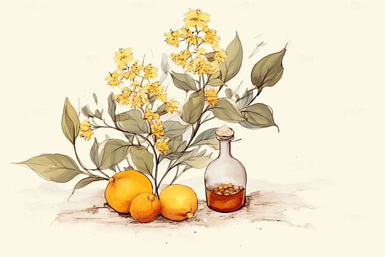 板蓝根中草药药方插画