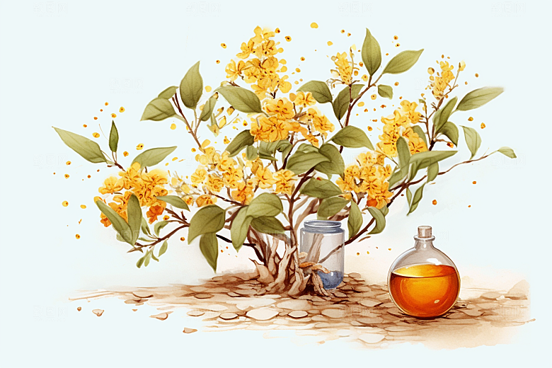 板蓝根中草药药方插画