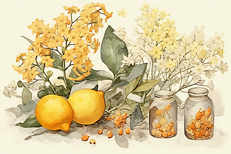 板蓝根手绘中医插画