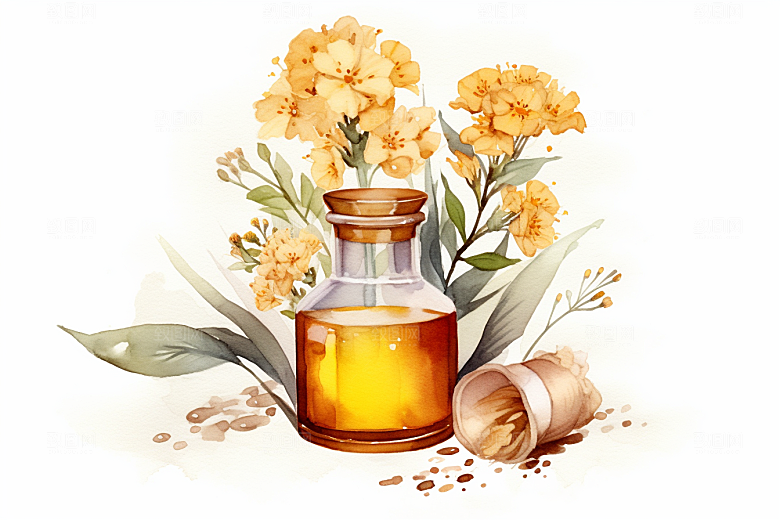 板蓝根手绘保健插画