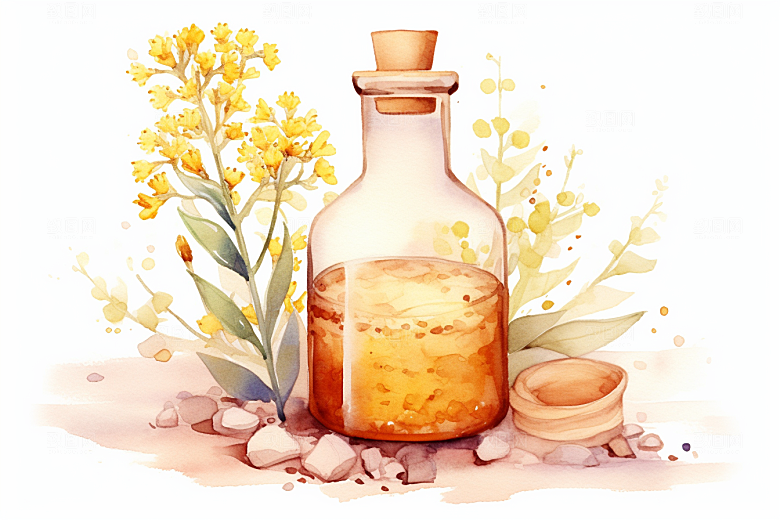 板蓝根药方医疗插画