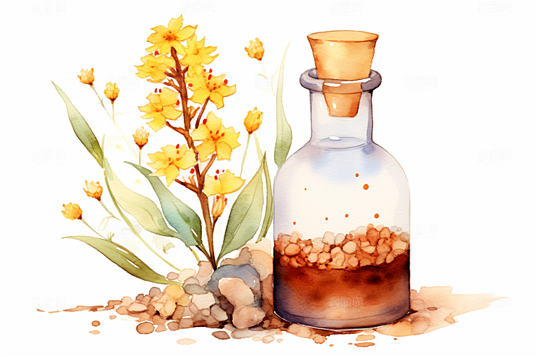 板蓝根医疗植物插画