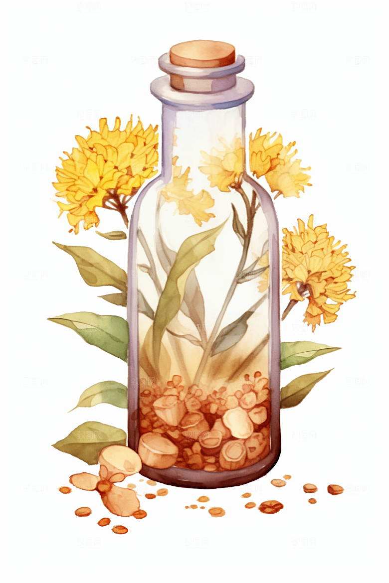 板蓝根药方医疗插画