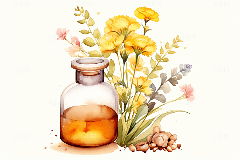 板蓝根医疗养生插画