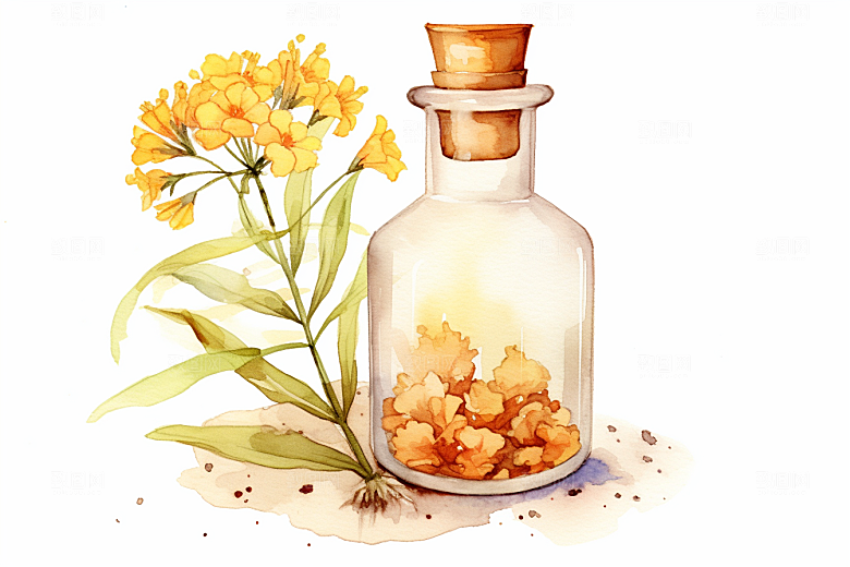 板蓝根中草药植物插画