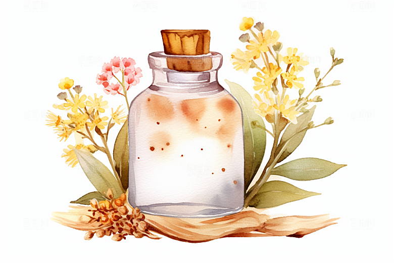 板蓝根健康养生插画
