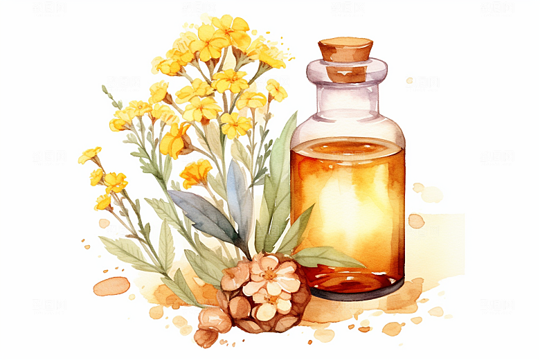 板蓝根医学中草药插画