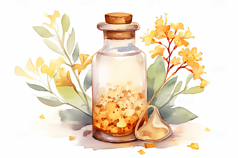 板蓝根养生健康插画