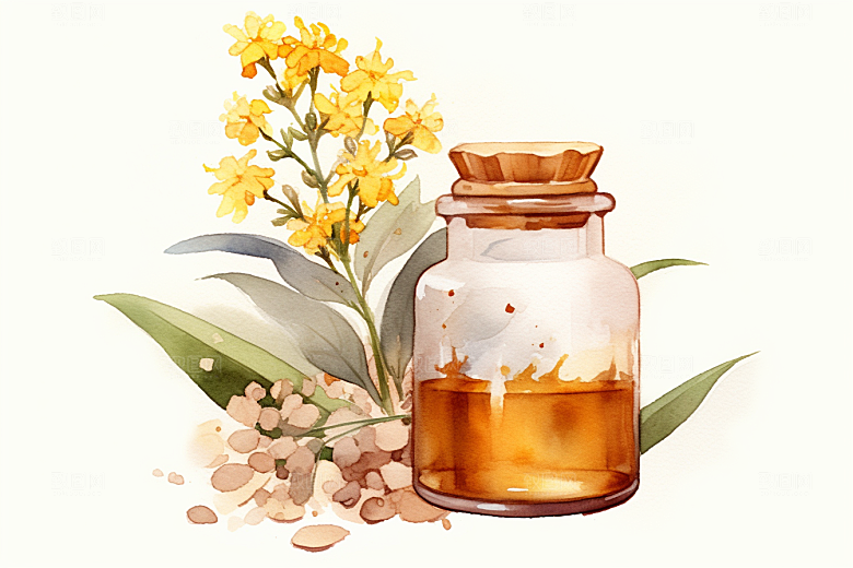 板蓝根医学医疗插画