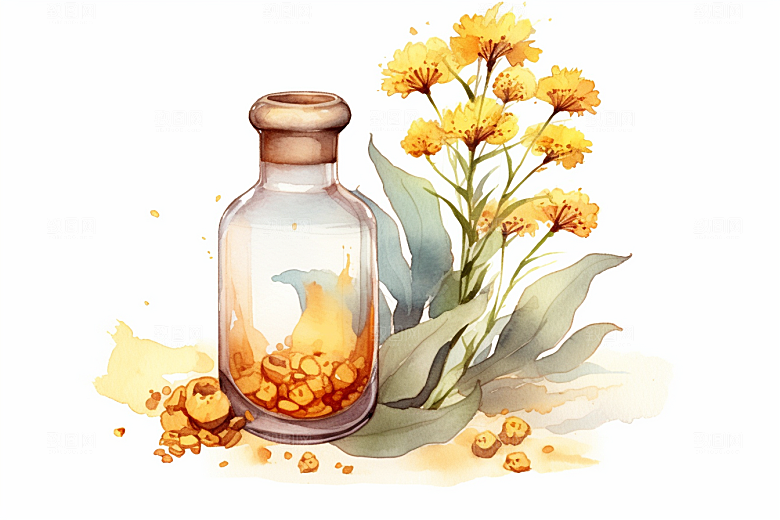 板蓝根药方医学插画