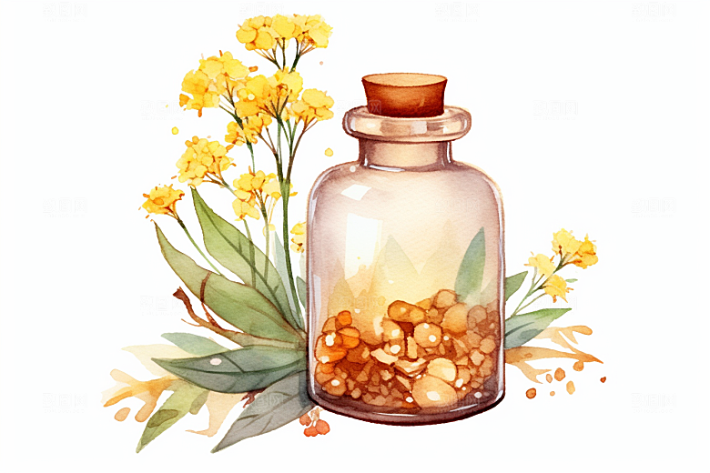 板蓝根健康中医插画