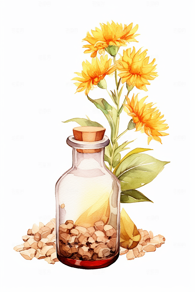 板蓝根医疗健康插画
