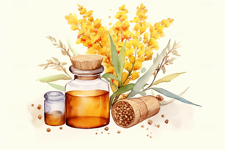板蓝根医疗养生插画