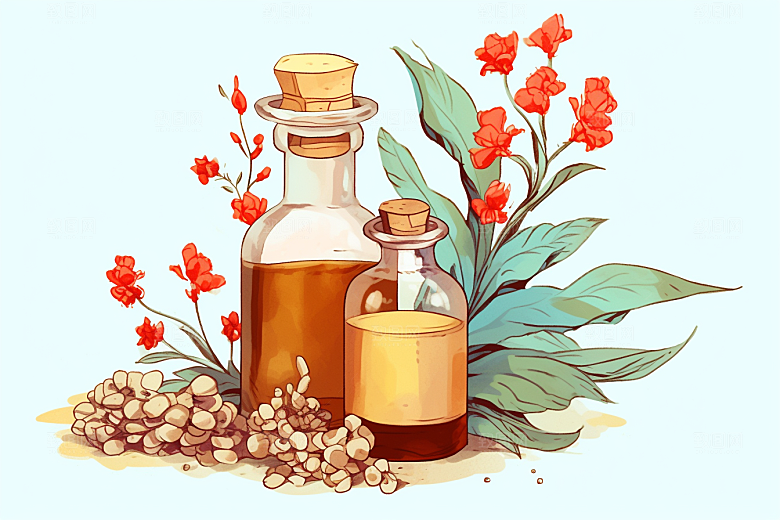板蓝根中草药养生插画
