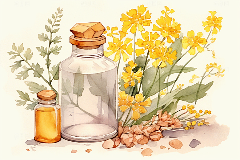 板蓝根医疗植物插画