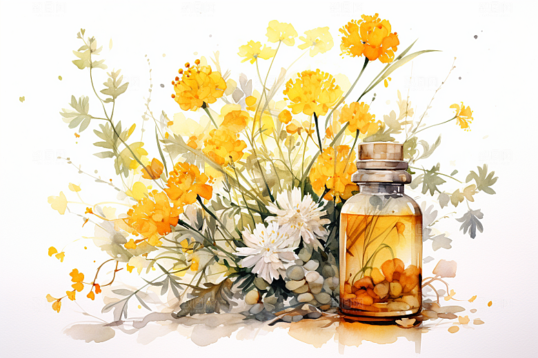 板蓝根健康植物插画