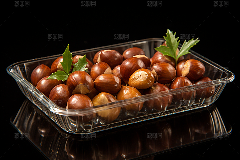 板栗榛子美味美食摄影图
