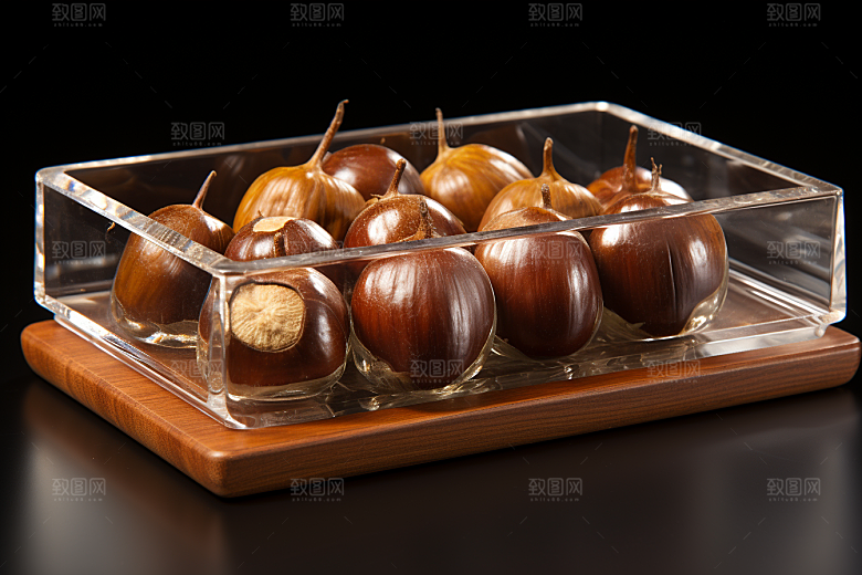 板栗榛子食品坚果摄影图