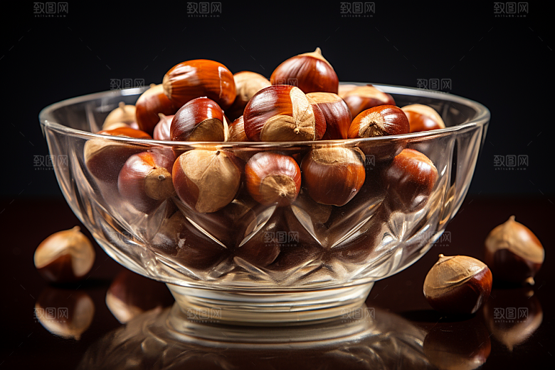 板栗榛子食品美味摄影图