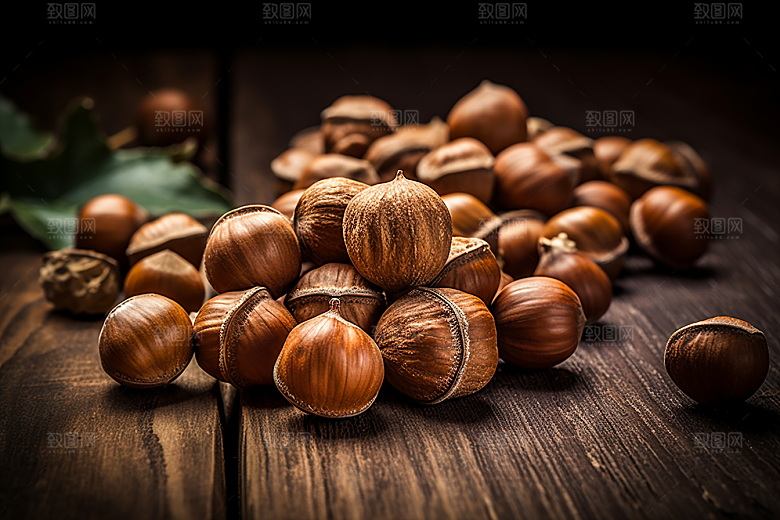 板栗榛子美食美味摄影图