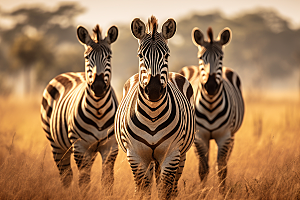 斑马非洲草原自然摄影图