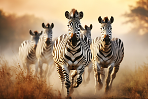 斑马非洲草原环保摄影图