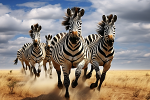 斑马非洲草原环保摄影图