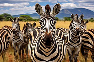 斑马自然非洲草原摄影图