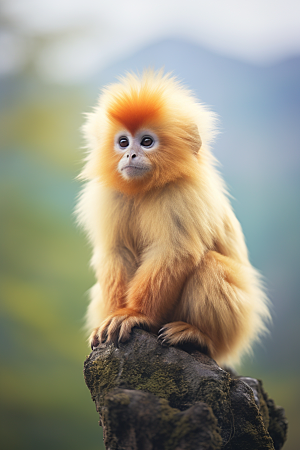 滇金丝猴野生动物野外摄影图
