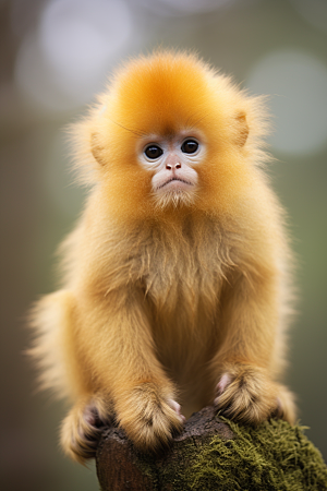 滇金丝猴国家一级保护动物野外摄影图
