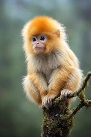 滇金丝猴野生动物环保摄影图
