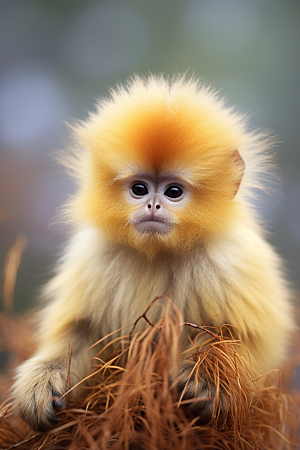 滇金丝猴灵长类野外摄影图