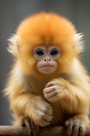 滇金丝猴灵长类国家一级保护动物摄影图