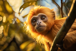 滇金丝猴灵长类野生动物摄影图