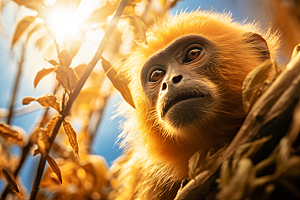 滇金丝猴猴子生态摄影图