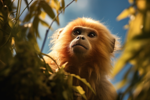 滇金丝猴野外野生动物摄影图