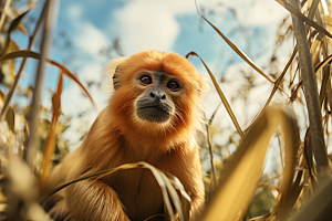 滇金丝猴生态野生动物摄影图