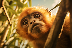 滇金丝猴灵长类自然摄影图