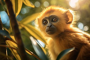 滇金丝猴国家一级保护动物高清摄影图