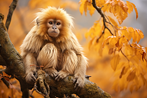 滇金丝猴环保自然摄影图