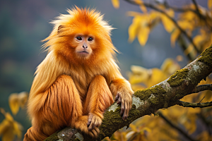 滇金丝猴生态野外摄影图