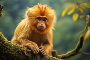 滇金丝猴国家一级保护动物环保摄影图