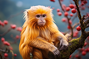 滇金丝猴野外高清摄影图