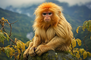 滇金丝猴自然灵长类摄影图