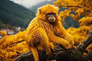 滇金丝猴环保猴子摄影图