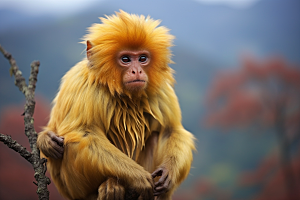 滇金丝猴生态猴子摄影图
