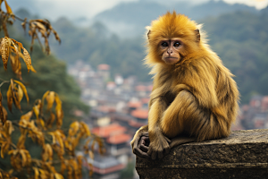 滇金丝猴野生动物高清摄影图