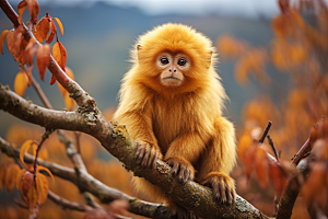 滇金丝猴野生动物灵长类摄影图