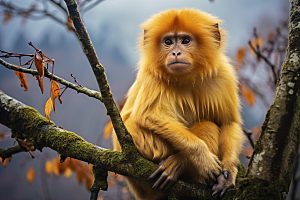 滇金丝猴自然野外摄影图