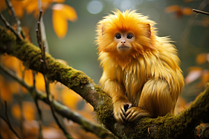 滇金丝猴国家一级保护动物野外摄影图